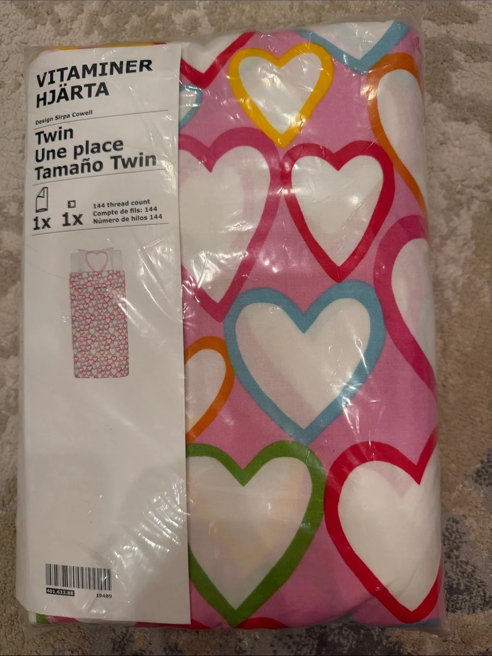 New IKEA Hearts Twin Duvet Covers & Bedding Sets